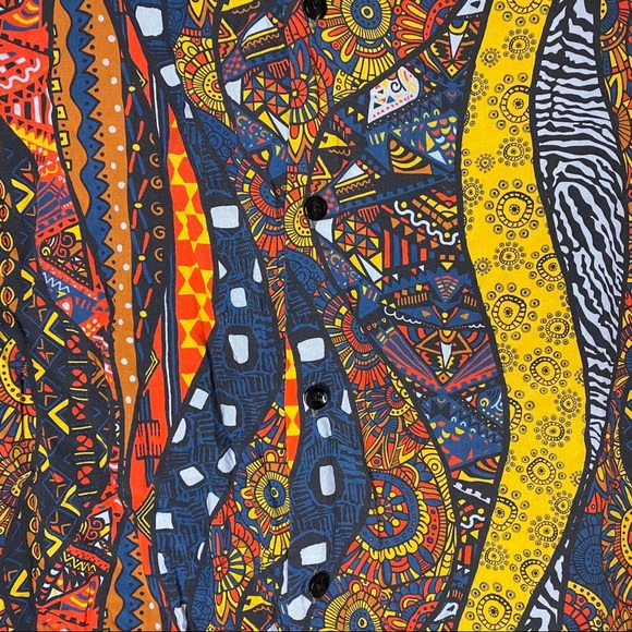 1970s Bohemian Button Short Sleeve Shirt Paisley - Picture 4 of 4